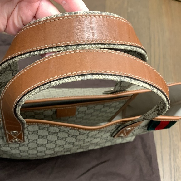 Authentic Gucci leather Tote "Shelly" GG SUPREME Tote - Picture 7 of 8
